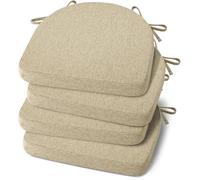 UICMNSI Cuscini per Sedie da Cucina con Cinghie Set 6/4/2 Cuscini di Seduta, Confortevole Cucina Trapezio 40x40/45x45cm Cucina Lavabili Antiscivolo per Sedia Cucina Giardino(Khaki,4pcs:43x42x5cm)