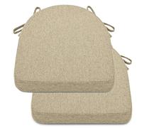 UICMNSI Cuscini per Sedie da Cucina con Cinghie Set 6/4/2 Cuscini di Seduta, Confortevole Cucina Trapezio 40x40/45x45cm Cucina Lavabili Antiscivolo per Sedia Cucina Giardino(Khaki,2pcs:43x42x5cm)