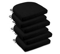 UICMNSI Cuscini per Sedie da Cucina con Cinghie Set 6/4/2 Cuscini di Seduta, Confortevole Cucina Trapezio 40x40/45x45cm Cucina Lavabili Antiscivolo per Sedia Cucina Giardino(Black,6pcs:43x42x5cm)