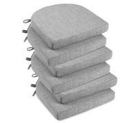 UICMNSI Cuscini per Sedie da Cucina con Cinghie Set 6/4/2 Cuscini di Seduta, Confortevole Cucina Trapezio 40x40/45x45cm Cucina Lavabili Antiscivolo per Sedia Cucina Giardino(Light gray,6pcs:43x42x5cm)