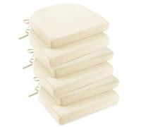 UICMNSI Cuscini per Sedie da Cucina con Cinghie Set 6/4/2 Cuscini di Seduta, Confortevole Cucina Trapezio 40x40/45x45cm Cucina Lavabili Antiscivolo per Sedia Cucina Giardino(Beige,6pcs:45x45x5cm)