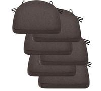 UICMNSI Cuscini per Sedie da Cucina con Cinghie Set 6/4/2 Cuscini di Seduta, Confortevole Cucina Trapezio 40x40/45x45cm Cucina Lavabili Antiscivolo per Sedia Cucina Giardino(Light coffee,6pcs:40x40x5c