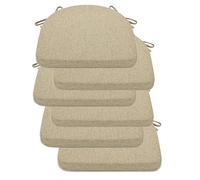 UICMNSI Cuscini per Sedie da Cucina con Cinghie Set 6/4/2 Cuscini di Seduta, Confortevole Cucina Trapezio 40x40/45x45cm Cucina Lavabili Antiscivolo per Sedia Cucina Giardino(Khaki,6pcs:40x40x5cm)