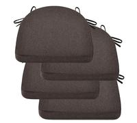 UICMNSI Cuscini per Sedie da Cucina con Cinghie Set 6/4/2 Cuscini di Seduta, Confortevole Cucina Trapezio 40x40/45x45cm Cucina Lavabili Antiscivolo per Sedia Cucina Giardino(Light coffee,4pcs:43x42x5c