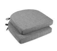 UICMNSI Cuscini per Sedie da Cucina con Cinghie Set 6/4/2 Cuscini di Seduta, Confortevole Cucina Trapezio 40x40/45x45cm Cucina Lavabili Antiscivolo per Sedia Cucina Giardino(Dark gray,2pcs:45x45x5cm)