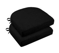 UICMNSI Cuscini per Sedie da Cucina con Cinghie Set 6/4/2 Cuscini di Seduta, Confortevole Cucina Trapezio 40x40/45x45cm Cucina Lavabili Antiscivolo per Sedia Cucina Giardino(Black,2pcs:45x45x5cm)