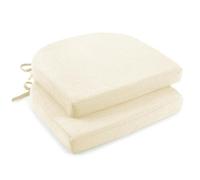 UICMNSI Cuscini per Sedie da Cucina con Cinghie Set 6/4/2 Cuscini di Seduta, Confortevole Cucina Trapezio 40x40/45x45cm Cucina Lavabili Antiscivolo per Sedia Cucina Giardino(Beige,2pcs:43x42x5cm)