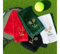 UIDMEN Asciugamano da Tennis ricamato personalizzato, 16 × 24 pollici, Asciugamano da Racchetta da Tennis con nome personalizzato, imperdibili Tennis per Uomini e Donne