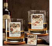 UIDMEN Bicchiere da whisky personalizzato con foto uomini, 325 ml bicchiere bourbon con nome, carica foto, idea regalo per uomini, papà, mariti, amici, sposi, bomboniere