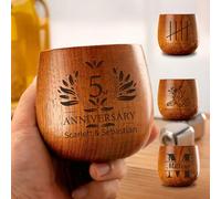 UIDMEN Bicchiere da whisky personalizzato, realizzato a mano, in legno massello per uomini, regalo bourbon, 5° anniversario di matrimonio, tazza da whisky per papà, fratello, testimoni o amanti del