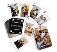 UIDMEN Carte da gioco personalizzate con custodia in metallo, carte da gioco personalizzate con foto, logo e immagini, crea il tuo divertente mazzo di carte, regali personalizzati per matrimoni e