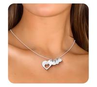 UIDMEN Collana con nome personalizzato per mamma, collana per nonna con nomi di bambini, incisione del testo sul ciondolo a forma di cuore, regalo per la festa della mamma per donne, regali per la
