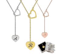 UIDMEN Collana personalizzata a forma di cuore, con iniziale incisa personalizzata, in argento Sterling 925, per la festa della mamma, l'anniversario e il regalo di compleanno per donne, per moglie