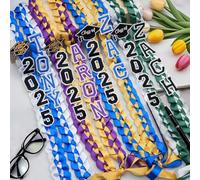 UIDMEN Laurea Lei con nome individuale, stola di laurea personalizzata con nome, laurea Lei 2025, fiocco Lei, accessori unisex per la notte di laurea