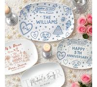 UIDMEN Piattino di nozze personalizzato, nome personalizzato, data e luogo, regali per sposi, coppie, solo ricordo decorativo, matrimonio, addio al nubilato, fidanzamento, San Valentino