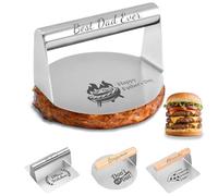 UIDMEN Pressa per hamburger personalizzata con nome, 14 cm, in acciaio, essenziale per uomini, per tortini per piastra piatta, regalo per papà, nonno, regalo per la festa del papà