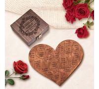 UIDMEN - Puzzle a forma di cuore personalizzato per compleanno, regalo per il 1° anniversario di matrimonio, puzzle a cuore in legno con scatola, "20 motivi per cui ti amo", regalo per coppia