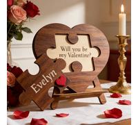 UIDMEN - Puzzle con nome personalizzato per coppie, promemoria d'amore, decorazione per la casa, con supporto, regalo di San Valentino, regalo romantico per moglie, marito
