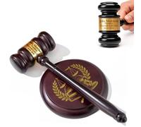 UIDMEN Set di martelletti e blocchi sonori personalizzati in legno, martelletto da giudice con testo inciso, martelletto per legge e ordine, martelletto da giudice per riunioni, aste, HOA, prove finte