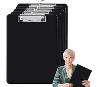 UieaMsio A4 Portablocco,6 Pezzi Clipboard A4 con Clip in Metallo,Cartellina Rigida con Pinza in Plastica Nera,Gestione dei file portatile,Portablocchi Lavagna da Scrittura Appunti