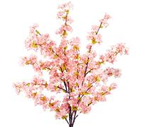 Uieke Rami di ciliegio in seta, 99,8 cm, steli di fiori di ciliegio artificiali, fiori di prugna, arrangiamento per matrimonio, casa, decorazione giapponese, 3 pezzi, rosa