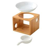 UieoKakeh 1 Diffusore di Essenziali in bambù, Bruciatore di Essenziali, Portacandele per Lumini da tè, Scalda- per Aromaterapia
