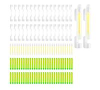 UieoKakeh 100 Bastoncini Luminosi da Pesca con Punta della da Pesca e 20 Attacchi per da Pesca, Bastoncini Luminosi Sfusi per La Pesca Notturna