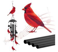 UieoKakeh Campanelli Eolici Cardinal per Esterni, Campanelli Eolici in Metallo Nero, Regali per Esterni per Donne/Uomini
