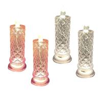 UieoKakeh Candele A LED Crystal Rose Shadow 4PCS Candele A Batteria con Base Candele LED per San