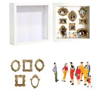 UieoKakeh Cornici per Mini Figurine Fai-da-Te Mini Museo Scatola Silhouette con Luce Display di Memoria per Anniversario Regalo di Nozze Bianco