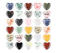 UieoKakeh Cristalli A Forma di Cuore 30 Pezzi 1,2 Pollici Pietre Preziose A Forma di Cuore in Bulk Pietre per la Preoccupazione Rocce da Tasca Palmo per San