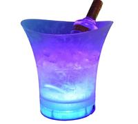 UieoKakeh Secchiello per Ghiaccio A LED, Secchiello per Champagne Illuminato, Bar, Cassa per Champagne, Secchiello per Ghiaccio A LED In Plastica Impermeabile per Birra Blu