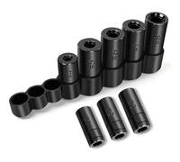UieoKakeh Set di 8 Pezzi di Adattatori per Chiavi A Bussola da 1/4" e 3/8", 70500 Tap per Set di Chiavi A Bussola per Uso con Chiavi A Bussola, Include Tappo NPT da 1/2" e 1/8".