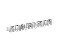 UieoKakeh Staffa per Montaggio A Parete In Acciaio Inossidabile con 5 Rack e 4 Ganci, Organizer per Scope, Porta Attrezzi per La Casa, La Cucina, il Garage, Grigio