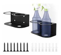 UieoKakeh Supporto per Bottiglie A Doppio Foro 2 Pezzi, Montaggio A Muro, Organizer In Metallo per Bombole Aerosol per Garage e Casa