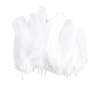 UIEXAY 100 Piume Bianche,Articoli Piume Bianche per Fai da Te,Piume di lanugine per Fai da Te, acchiappasogni, Piume D'Oca Naturali, Matrimoni, Decorazioni per Feste, Copricapo e Accessori