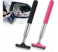 UIEXAY 2 Pezzi Mini Estrattore Per Specchietto Retrovisore Auto, Racchetta Portatile Con Manico Retrattile E Labbro In Silicone, Accessorio Pulitore Per Vetri Auto, Casa E Ufficio, Compatto