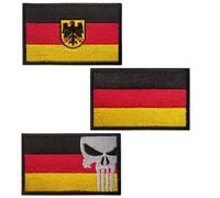 UIEXAY 3 Pezzi Bandiera Germania E Bandiera Dell'Aquila Emblema Nazionale Emblema Nazionale Toppa Stemma Tedesco Ricamato Toppa Per Calcio Squadra Lavoro Maglia Zaino Cappelli Tattico