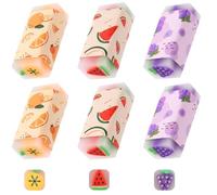 UIEXAY 6 Pezzi Set di Gomme da Cancellare per Bambini, Colorate Gommine Profumate di Frutta, Al Profumo Di Anguria, Uva, Arancia Con Precisione, per Scrittura Quotidiana, Pittura, Compiti a Casa
