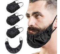 UIEXAY Confezione da 4 retine elastiche per barba, Comode coperture per barba da uomo, Protezione per barba per uomini, Protezione per peli del viso, Per lavoratori del servizio alimentare