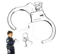 UIEXAY giochi di ruolo per feste, Confezione da 1 manette giocattolo per bambini con chiave, manette della polizia in metallo,regali cosplay, polizia giocattolo per bambini
