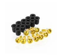 UIFCOG Viti Fissaggio Parabrezza Moto per YZFR6 YZF-R6 2005 2006-2016 5mm 10PCS Moto Parabrezza Bulloni Dadi(Giallo)