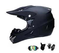 UIGJIOG Casco Motocross Bambino Set,Casco da Cross,Casco Integrale Da Motocross Adulti E Bambini,Casco da downhill integrale MTB,A,L(56~57cm)