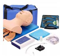 UIGJIOG Modello di Intubazione per Adulti con Laringoscopio e Controllore per Addestramento Emergenza Gestione delle Vie Aeree Orofaringee Modello Anatomico con Denti e Allarme Pressione Modello