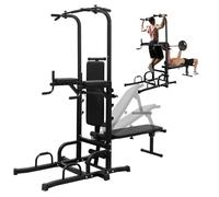 UIHECTA Barra Trazioni Power Tower Palestra Domestica, Stazione per Trazioni Multifunzionale Supporto Dip Bar, Stazione per Dip Ad Altezza Regolabile, Attrezzatura Fitness