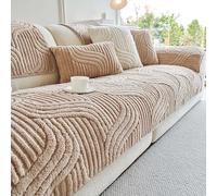 UIHECTA Copridivano Antiscivolo, Lavabili e Durevoli, Copertura Divano in Peluche Ecopelle, Protettore Mobili, Copridivano a L per 2/3/4 Posti, per Cani e Animali Domestici,caffè,70 * 70cm