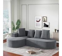 UIHECTA Divano Componibile Completamente Assemblato, Divano Componibile Modulare Chaise Longue A L, Divano Letto Componibile Moderno Cloud Seduta Profonda, Divani Compressione in Spugna,Grigio