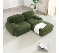UIHECTA Divano Componibile Modulare, Divano Senza Osso, Divano in Velluto A Coste, Divano A Nuvola, Divani Componibili Moderni con Seduta Profonda per Soggiorno Divani A Due Posti,D,2Seater+1Ottoman