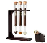 UIHECTA Iniettore di Aroma e Umidificatore per Sigari, Portasigari a Tubo di Prova, Kit Umidificatore in Tubo di Vetro con Tappi, Igrometro, Tubo Dritto, Base a Sfera & Tappo di Legno,3 Tubes