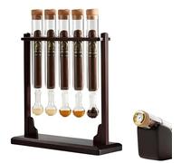 UIHECTA Iniettore di Aroma e Umidificatore per Sigari, Portasigari a Tubo di Prova, Kit Umidificatore in Tubo di Vetro con Tappi, Igrometro, Tubo Dritto, Base a Sfera & Tappo di Legno,5 Tubes